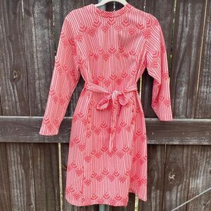 Vintage Herringbone Patterned Dress